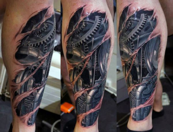 incredible biomechanical tattoo
