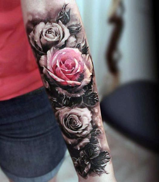tatuaże kwiaty piękne róże 