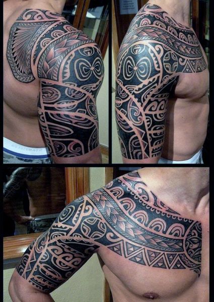 tatuaże męskie na pierś i ramie